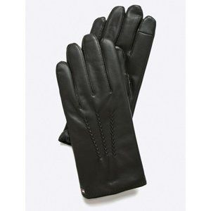 Tommy Hilfiger pánské černé kožené rukavice